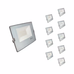 Pack de 10 Projecteurs LED extérieur 50W IP65 BLEU GRISCe projecteur LED extérieur vous est proposé sous forme de lot de 5 pi ...