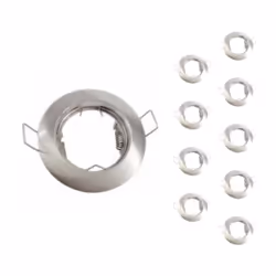 Pack de 10 Supports pour spot LED GU10, à encastrer à votre plafond. Profitez d'un éclairage design et moderne grâce à ces su ...