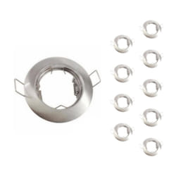 Silamp - Support Spot Encastrable GU10 Rond en Acier Couleur inox (Pack d