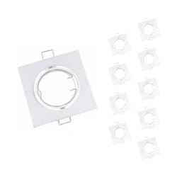 Silamp - Support Spot Encastrable GU10 led Orientable Carré blanc (Pack d