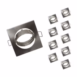 Offre exceptionnelle d'un pack de 10 supports LED compatibles avec une ampoule GU10 ou MR16. Sa conception à partir d'un alli ...