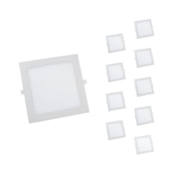 Silamp - Spot led Extra Plat Carré 24W Blanc (Pack de 10) - Blanc Chaud 2300K - 3500K