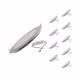 Spot LED rond d'un diamètre de 17 centimètres, vendu en pack de 10 pour un investissement économique. Avec ses 1080 lumens po ...