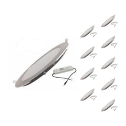 Silamp - Spot led Encastrable Rond 12W alu (Pack de 10) - Blanc Neutre 4000K - 5500K