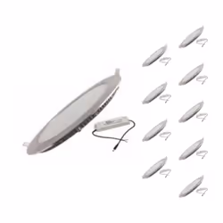 Spot LED rond d'un diamètre de 17 centimètres, vendu en pack de 10 pour un investissement économique. Avec ses 1080 lumens po ...