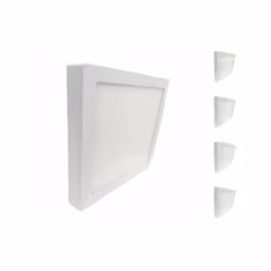 Pack de 5 Plafonniers LED 24W 220V Carré d'une dimension de 27.5 x 27.5 cm et d'une épaisseur de 2.8 cm, émettant une intensi ...