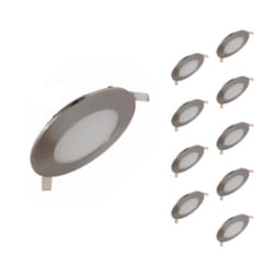 Downlight Dalle LED Extra Plate Ronde ALU 6W (Pack de 10) - Blan
