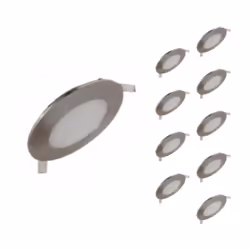 Pack de 10 Downlights Dalles LED Extra Plate Ronde Alu 6W, se caractérise par son design extra plat de 30mm. Elle vous permet ...