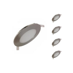 Silamp - Spot led Extra Plat Rond alu 6W (Pack de 5) - Blanc Froid 6000K - 8000K