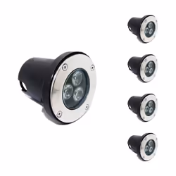 Pack de 5 Spots LED Encastrable Extérieur 3W. Ce Spot LED encastrable est destiné à un usage extérieur et possède un indice d ...