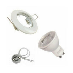 Silamp - Kit Spot led GU10 encastrable Rond Blanc avec une ampoule 8W - Blanc Froid 6000K - 8000K