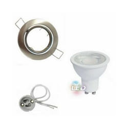 Silamp - Kit Spot led GU10 Encastrable Orientable 8W Rond Inox - Blanc Chaud 2300K - 3500K