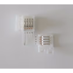 Connecteur pour Ruban LED RGB 12V en L, son angle sera parfait pour ajouter de la longueur entre deux rubans LED RGB si vous  ...