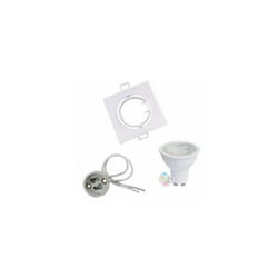 Silamp - Kit Spot led Orientable GU10 avec Ampoule led 8W - Blanc Froid 6000K - 8000K