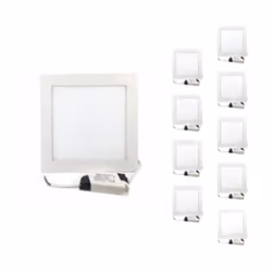 Choisissez ce Spot LED Extra Plat Carré BLANC 18W (Pack de 10) pour un éclairage simple à encastrer au plafond. Caractéristiq ...