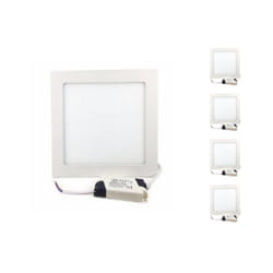 Spot LED Encastrable Carré BLANC 18W (Pack de 5) - Blanc Chaud 2300K - 3500K - SILAMP