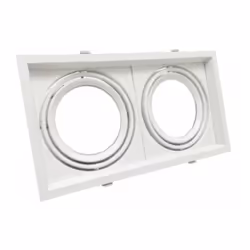 Le support Ampoules LED AR111 Encastrable Double Projecteurs dispose de deux anneaux pour un éclairage puissant bidirectionne ...