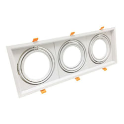 Support Triple Orientable BLANC Encastrable pour Ampoule AR111 -