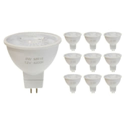 Ampoule led GU5.3 / MR16 12V 8W smd 80° (Pack de 10) - Blanc Chaud 2300K - 3500K Silamp