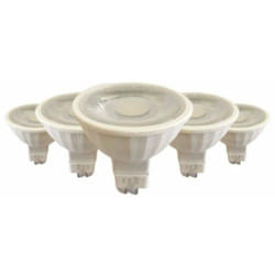 Silamp - Ampoule led GU5.3 / MR16 12V 8W smd 80° (Pack de 5) - Blanc Chaud 2300K - 3500K