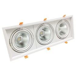 Silamp - Kit Support Triple AR111 Encastrable Orientable avec 3 Ampoules led 20W - Blanc Neutre 4000K - 5500K
