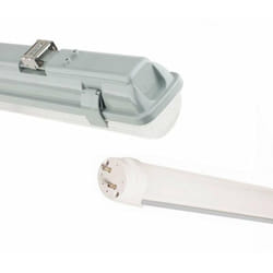 Silamp - Kit de Réglette led étanche + Tube Néon led 120cm T8 36W - Blanc