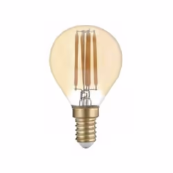 Ampoule LED E14 Filament 4W G45 est une ampoule ronde, de verre ambré avec des filaments linéaires dorés. Caractéristiques de ...