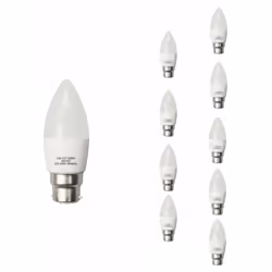 Équipez plusieurs espaces efficacement grâce à notre pack de 10 ampoules LED B22 6W C37 ! Une solution pratique pour bénéfici ...
