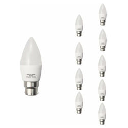 Ampoule led B22 6W 220V C37 180° (Pack de 10) - Blanc Chaud 2300K - 3500K Silamp