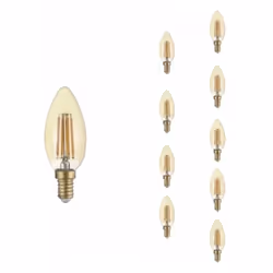 Ampoule LED E14 Filament 4W C35 Bougie (Pack de 10) est une ampoule de type E14 parfaite à installer en intérieur. Caractéris ...