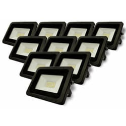 Silamp - Projecteur led Extérieur 20W IP65 Noir (Pack de 10) - Blanc Neutre 4000K - 5500K
