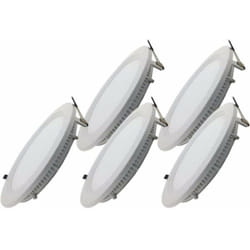 Silamp - Spot led Extra Plat Rond 24W Blanc (Pack de 5) - Blanc Neutre 4000K - 5500K