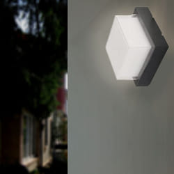 Silamp - Applique Murale Noire Carrée led 12W IP65 - Blanc Chaud 2300K - 3500K