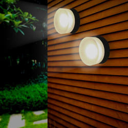 Silamp - Applique Murale Noire Ronde led IP65 12W - Blanc Neutre 4000K -