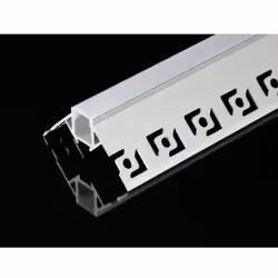 Profilé Aluminium encastré d'angle 1m largeur 9mm pour Ruban LED Couvercle Blanc Opaque idéal pour habiller un mur ou une cor ...
