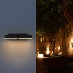 Applique Murale Double Noire LED 12W IP54 Orientable Ovale - Bla