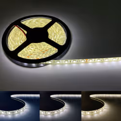 Le Ruban LED 5M 24V 5050 IP54 60LED/m est une bobine de ruban dotée de 60 puces LED 5050 par mètre. Certifié d'une indice de ...