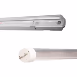 Le Kit de Réglette LED Étanche + Tube Néon LED 150cm T8 50W offre un éclairage puissant de 50W et 4 500lumens. Caractéristiqu ...