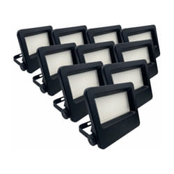 Silamp - Projecteurs led Extérieur 50W IP65 noir (Pack de 10) - Blanc Froid 6000K - 8000K