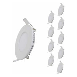 Silamp - Spot led Encastrable Rond blanc 12W (Pack de 10) - Blanc Chaud 2300K - 3500K