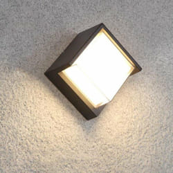 Silamp - Applique Murale led 15W Noire Carrée IP65 avec cache - Blanc Froid 6000K - 8000K