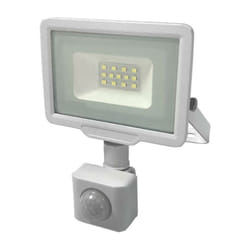 Silamp - Projecteur led 10W IP65 Blanc avec Détecteur de Mouvement - Blan