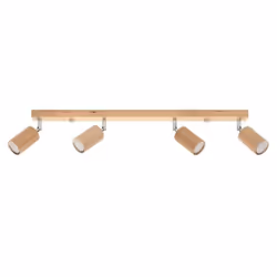 Plafonnier Bois Orientable pour 4 Ampoules GU10 - SILAMP