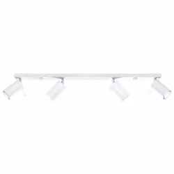 Mettez votre espace et vos objets de décoration en valeur grâce au Plafonnier Spot Orientable Blanc pour 4 Ampoules GU10. Car ...