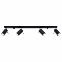 Mettez votre espace et vos objets de décoration en valeur grâce au Plafonnier Spot Orientable Noir pour 4 Ampoules GU10. Cara ...