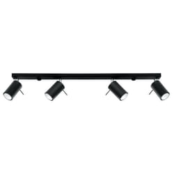 Sollux - Plafonnier Spot Orientable Noir pour 4 Ampoules GU10 - silamp
