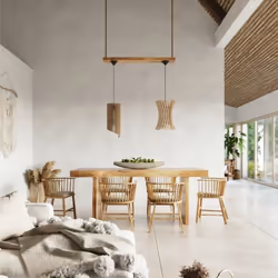 Créez-vous un espace chaleureux et naturel avec cette superbe Suspension Bois Géométrique Design pour Ampoule E27 ! Caractéri ...