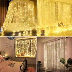 Silamp - Guirlande led Rideau usb 3x3M 300 led + Télécommande - Blanc Cha