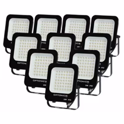 Projecteur LED extérieur SMD 30W IP65 noir (pack de 10) Pack de 10 : Idéal pour un éclairage homogène de grands espaces extér ...