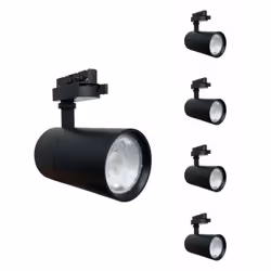Complétez l'installation de vos rails monophasés avec le Spot LED sur Rail 30W 80° Compact Monophasé NOIR (Pack de 5). Ce pac ...